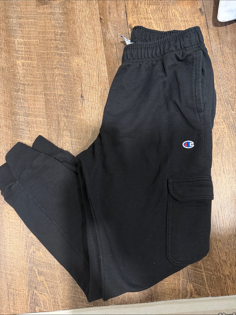 Champion Black Womens Cargo Joggers with Logo